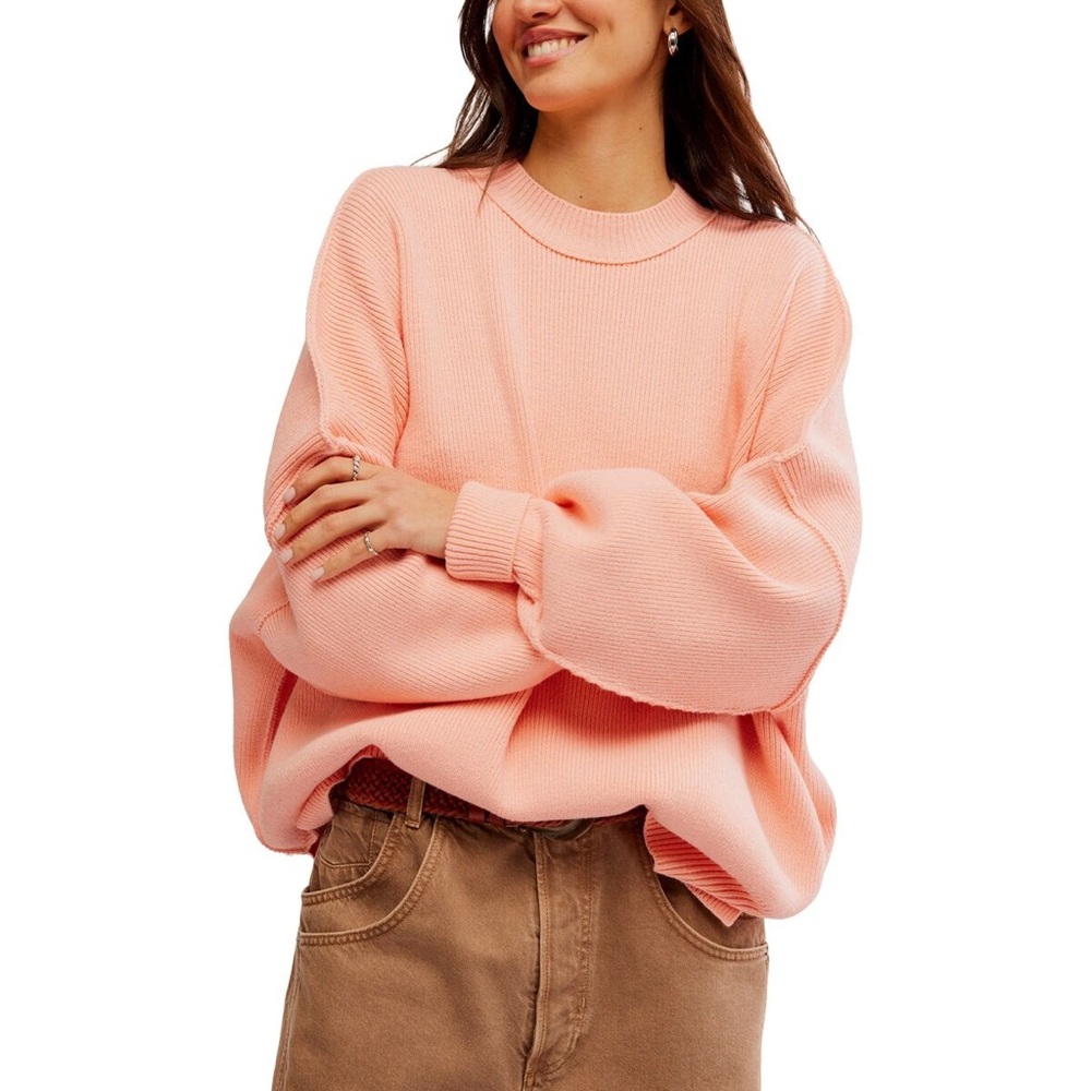 NWOT! Free People Easy Street Tunic Sweater Pale Rosette Women's Oversized L